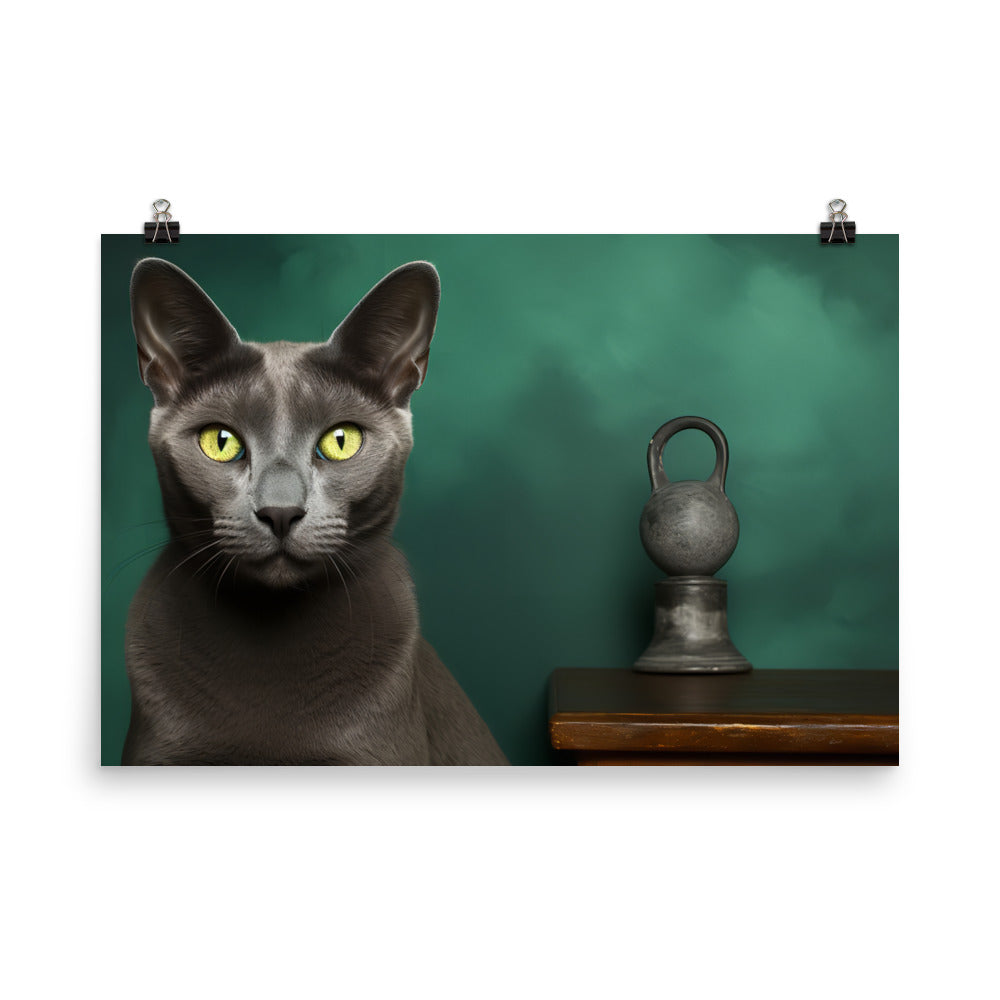 Russian Blue Photo paper poster - PosterfyAI.com