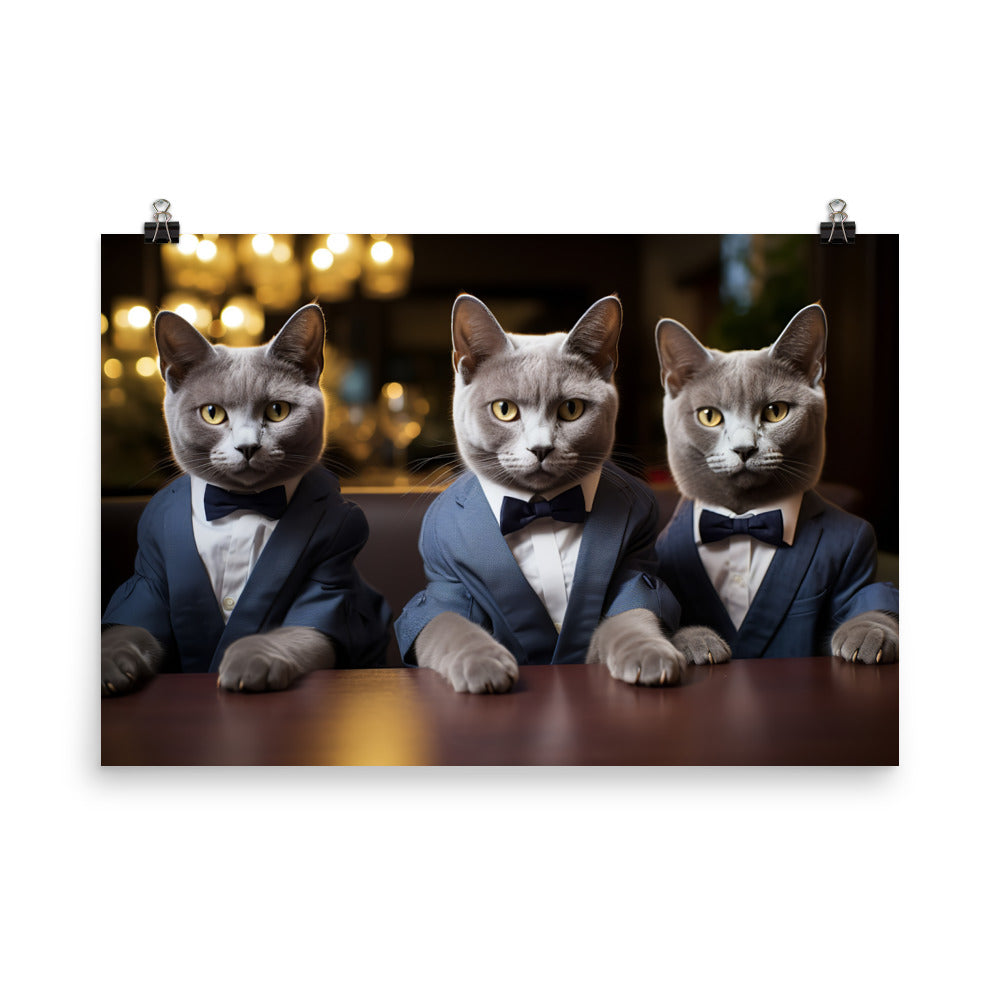 Russian Blue Photo paper poster - PosterfyAI.com