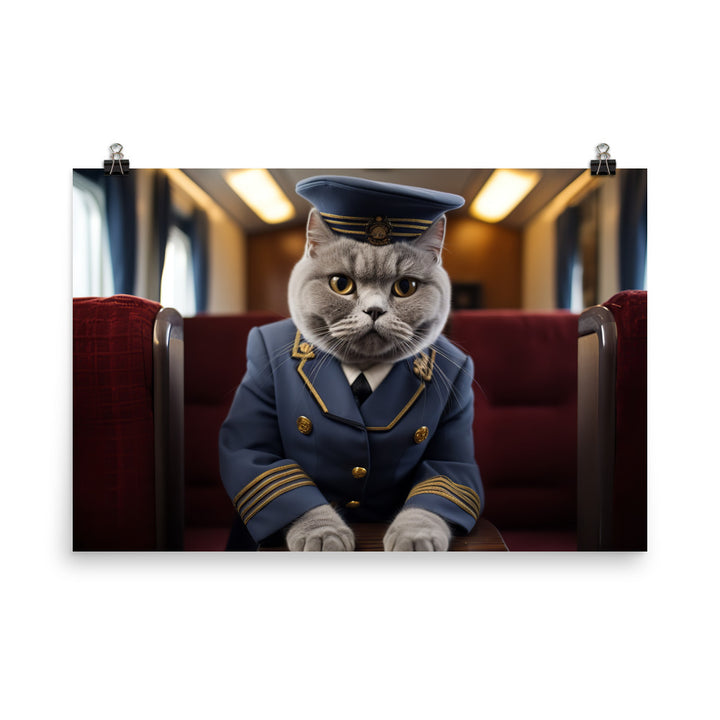 British Shorthair Transit Operator Photo paper poster - PosterfyAI.com
