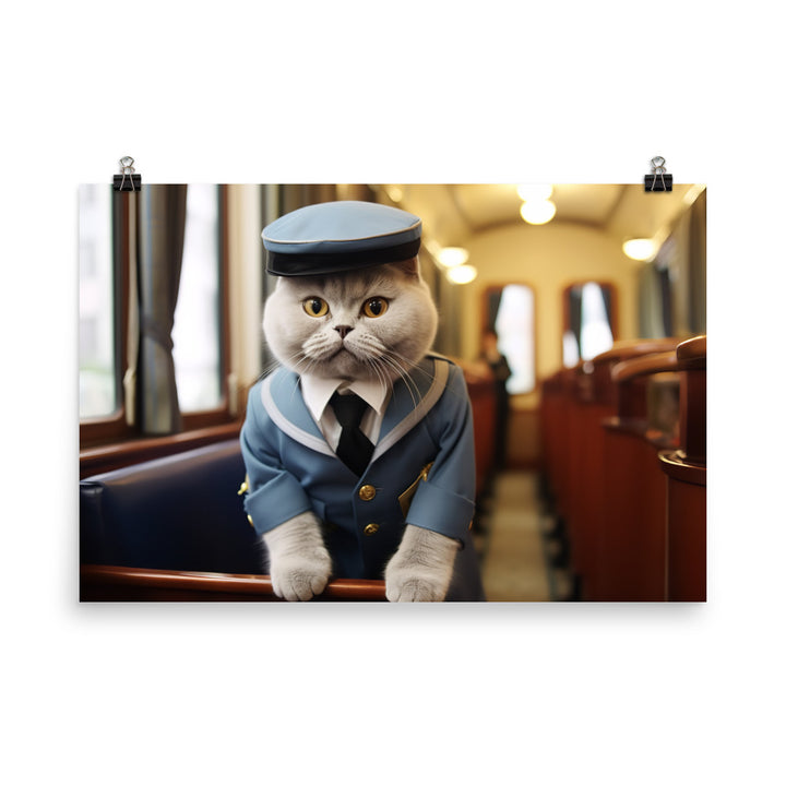 British Shorthair Transit Operator Photo paper poster - PosterfyAI.com