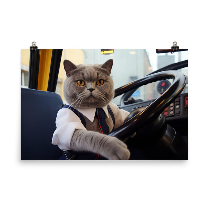 British Shorthair Transit Operator Photo paper poster - PosterfyAI.com