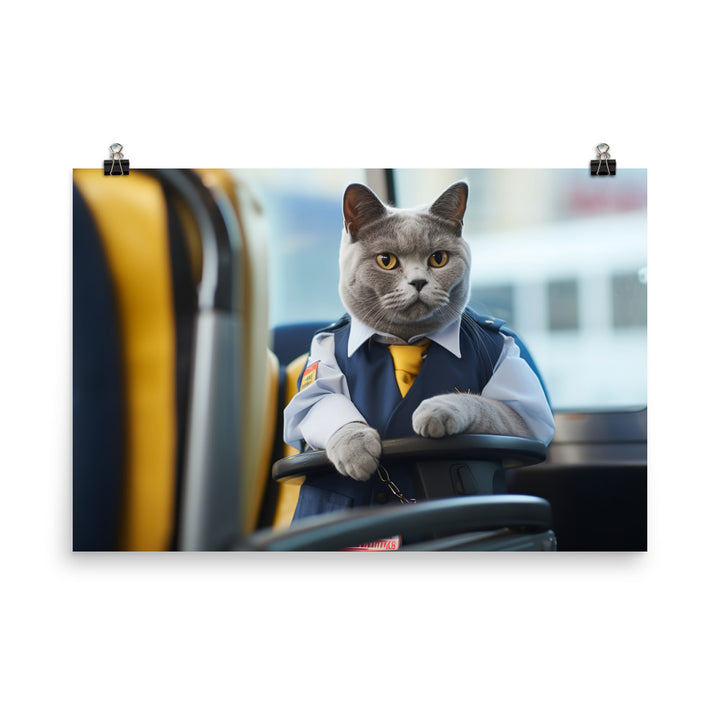 British Shorthair Transit Operator Photo paper poster - PosterfyAI.com