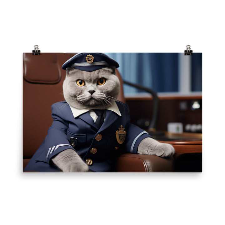 British Shorthair Pilot Photo paper poster - PosterfyAI.com