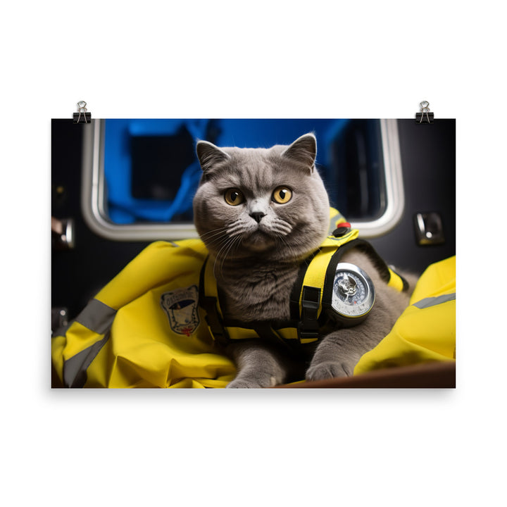 British Shorthair Paramedic Photo paper poster - PosterfyAI.com