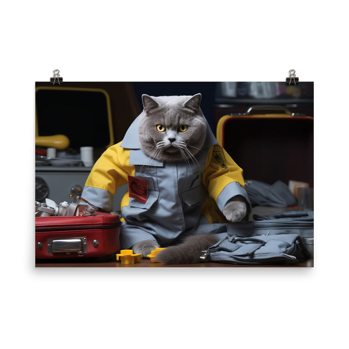British Shorthair Paramedic Photo paper poster - PosterfyAI.com