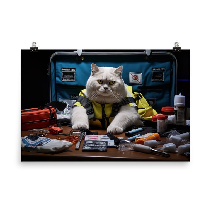 British Shorthair Paramedic Photo paper poster - PosterfyAI.com