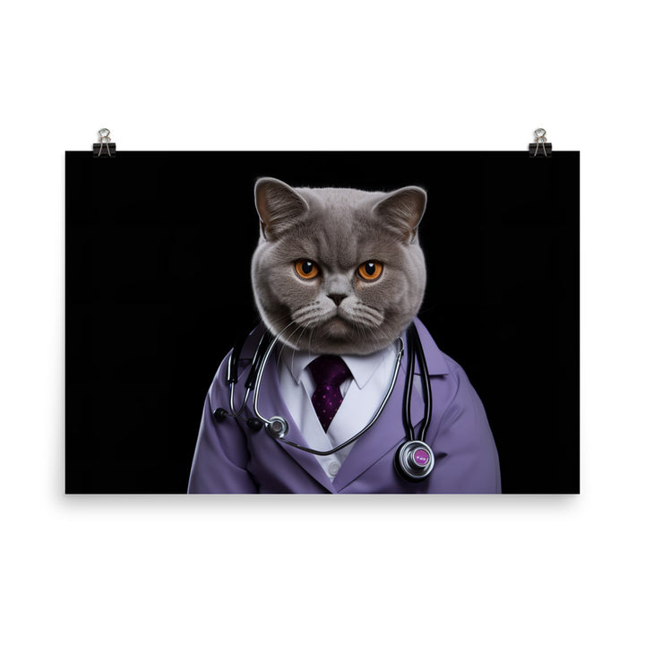 British Shorthair Doctor Photo paper poster - PosterfyAI.com