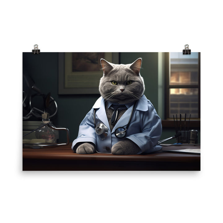 British Shorthair Doctor Photo paper poster - PosterfyAI.com