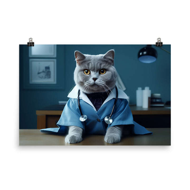 British Shorthair Doctor Photo paper poster - PosterfyAI.com
