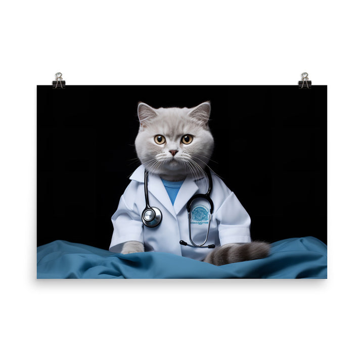 British Shorthair Doctor Photo paper poster - PosterfyAI.com