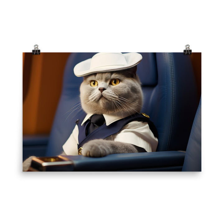 British Shorthair Cabin Crew Photo paper poster - PosterfyAI.com