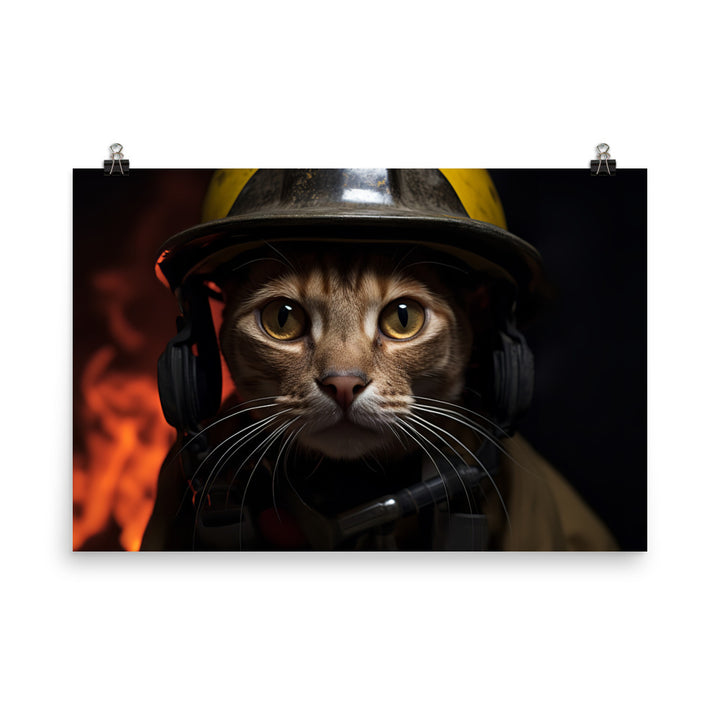 Abyssinian Firefighter Photo paper poster - PosterfyAI.com