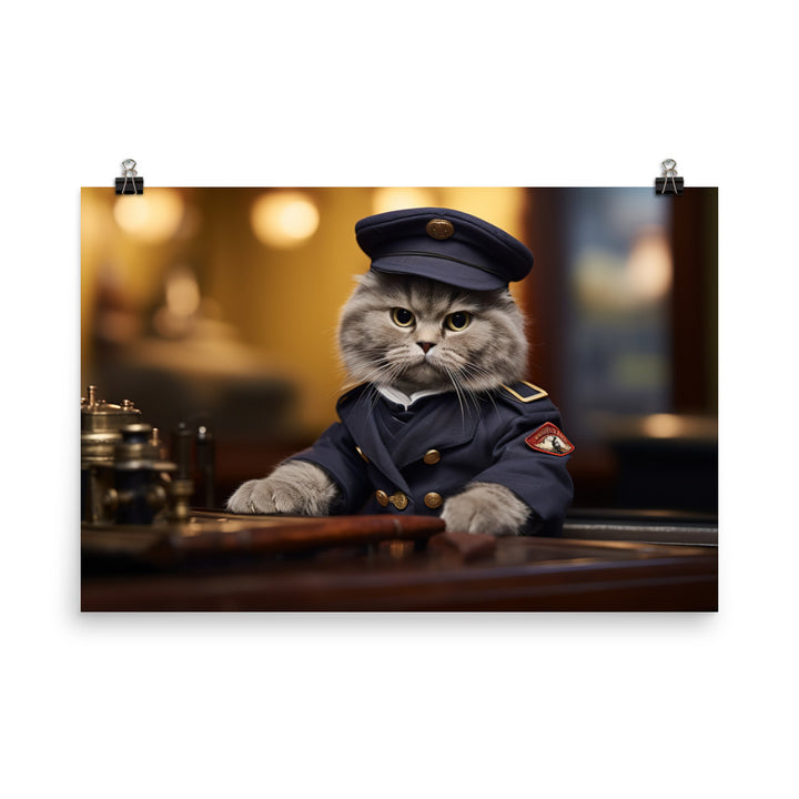 Scottish Fold Transit Operator Photo paper poster - PosterfyAI.com