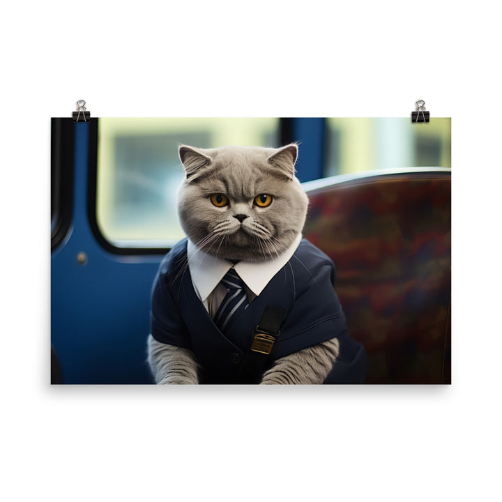 Scottish Fold Transit Operator Photo paper poster - PosterfyAI.com
