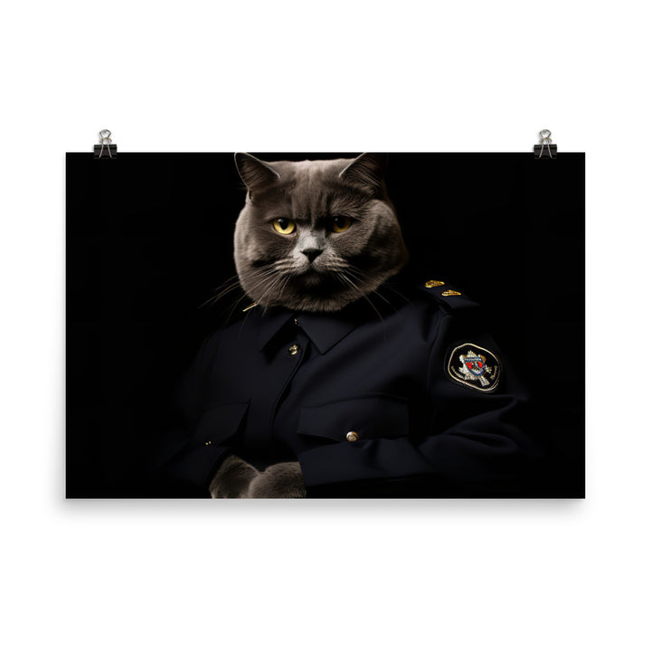 Scottish Fold Security Officer Photo paper poster - PosterfyAI.com