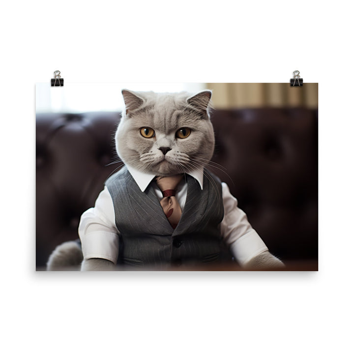 Scottish Fold Sales Consultant Photo paper poster - PosterfyAI.com