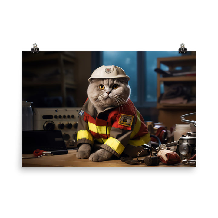 Scottish Fold Paramedic Photo paper poster - PosterfyAI.com