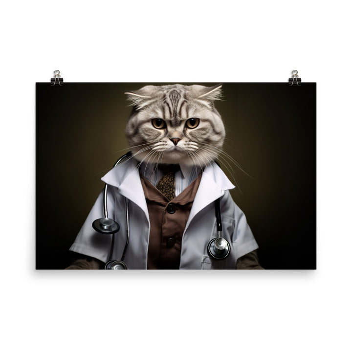 Scottish Fold Doctor Photo paper poster - PosterfyAI.com