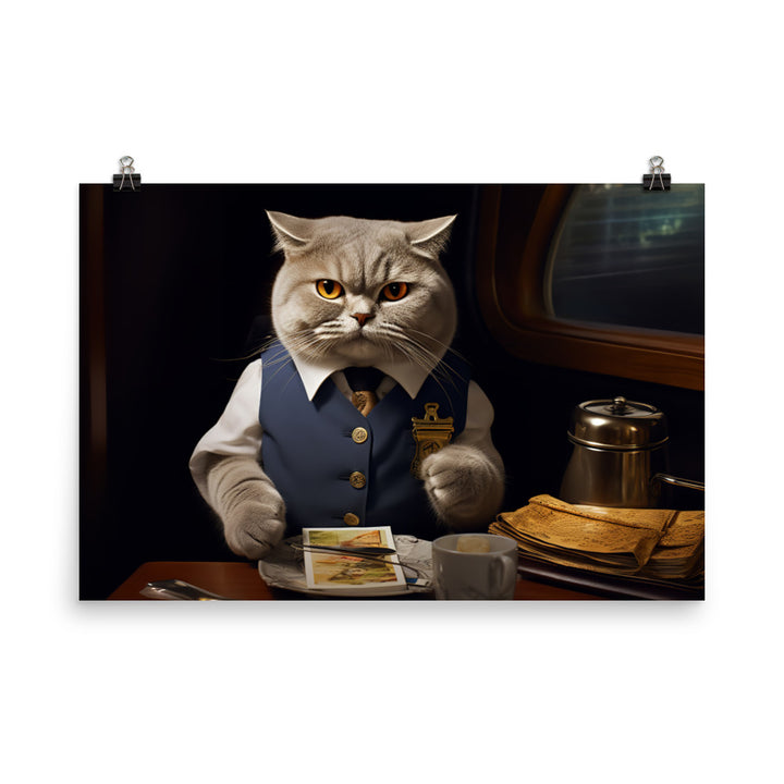Scottish Fold Cabin Crew Photo paper poster - PosterfyAI.com