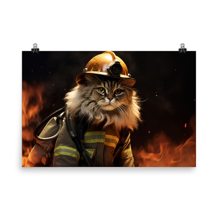 Persian Firefighter Photo paper poster - PosterfyAI.com