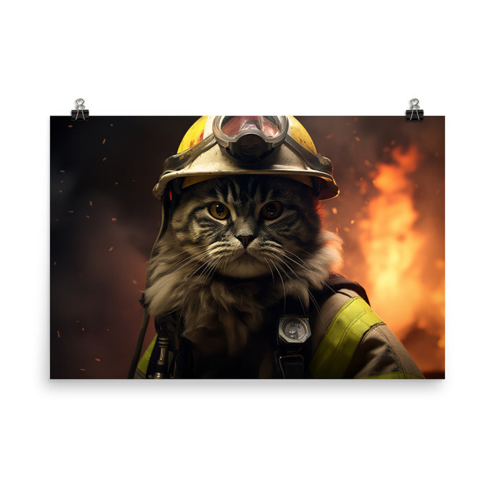 Persian Firefighter Photo paper poster - PosterfyAI.com