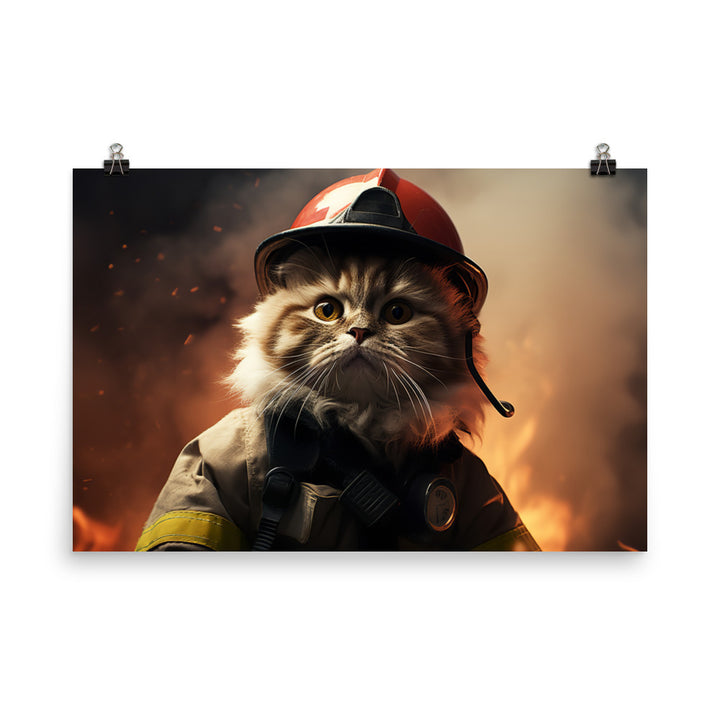 Persian Firefighter Photo paper poster - PosterfyAI.com