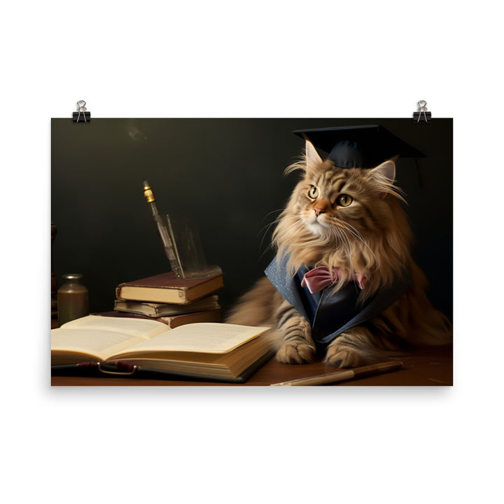 Maine Coon Student Photo paper poster - PosterfyAI.com