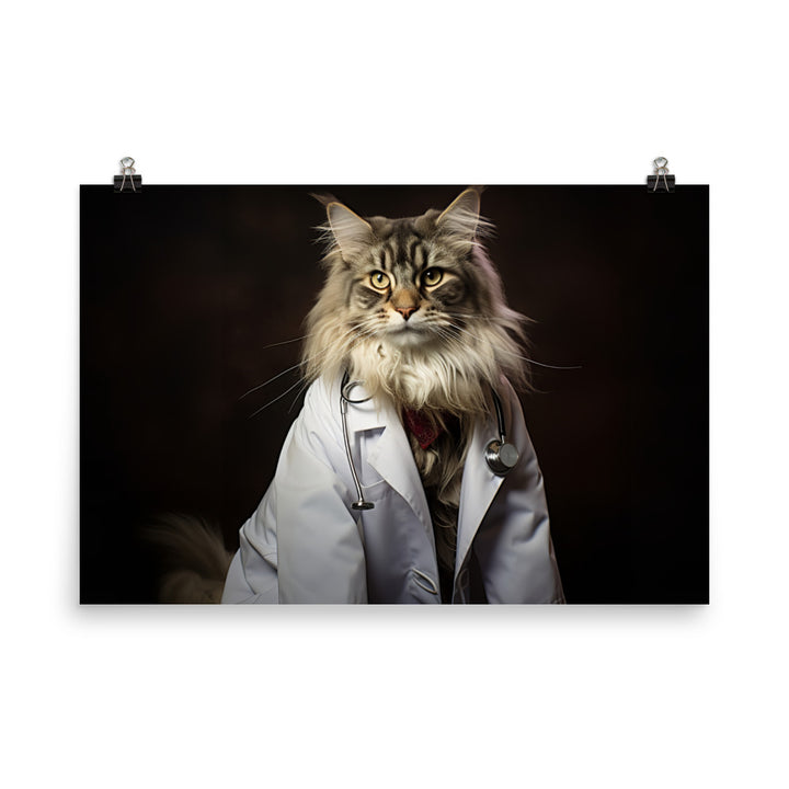 Maine Coon Doctor Photo paper poster - PosterfyAI.com