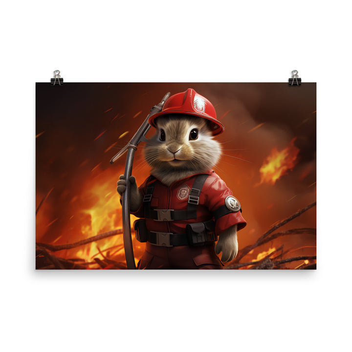 Lionhead Firefighter Photo paper poster - PosterfyAI.com