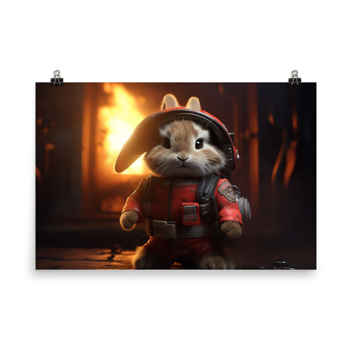Lionhead Firefighter Photo paper poster - PosterfyAI.com