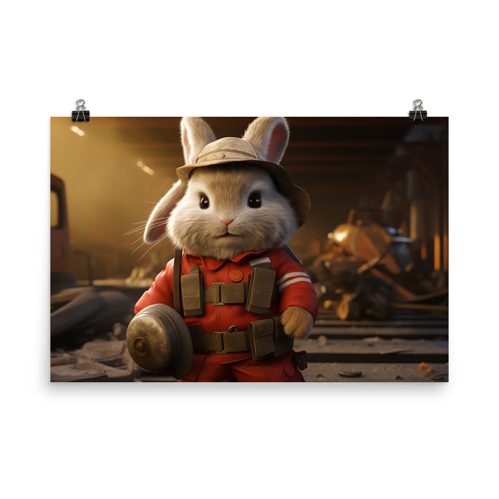 Lionhead Firefighter Photo paper poster - PosterfyAI.com