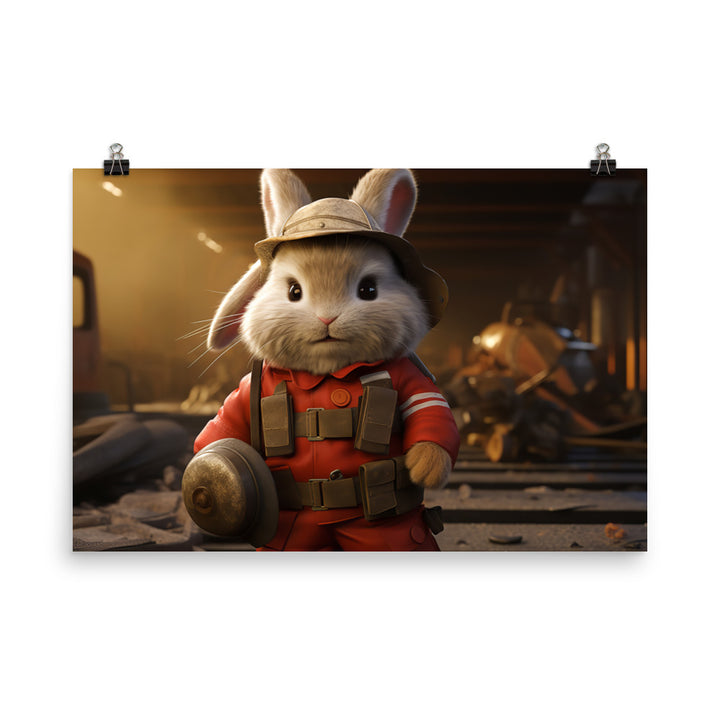 Lionhead Firefighter Photo paper poster - PosterfyAI.com