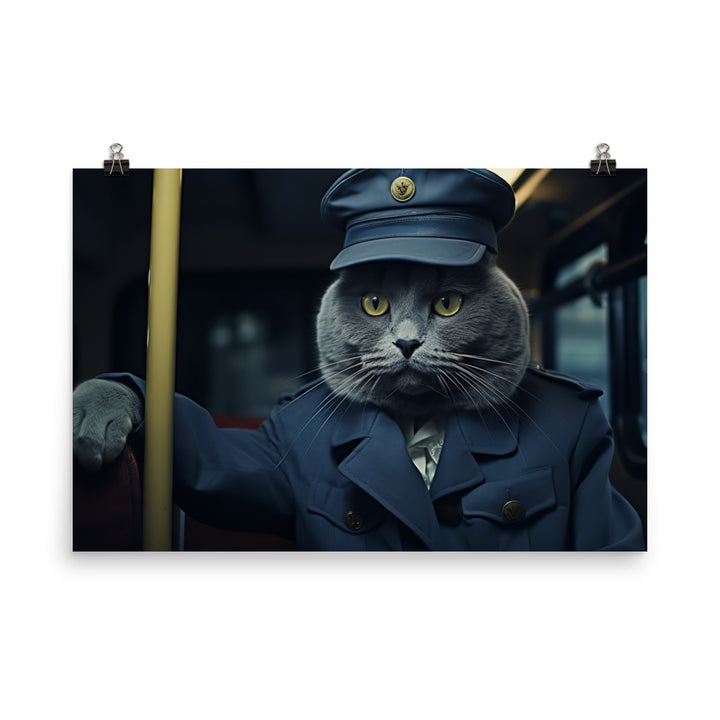 Russian Blue Transit Operator Photo paper poster - PosterfyAI.com