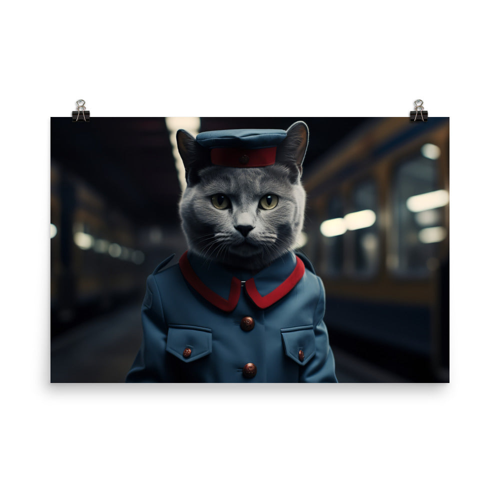 Russian Blue Transit Operator Photo paper poster - PosterfyAI.com