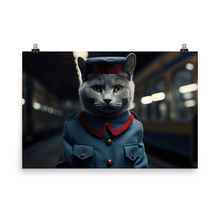 Russian Blue Transit Operator Photo paper poster - PosterfyAI.com