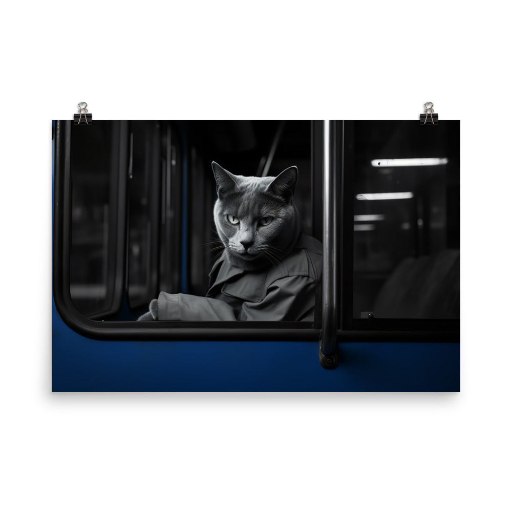 Russian Blue Transit Operator Photo paper poster - PosterfyAI.com