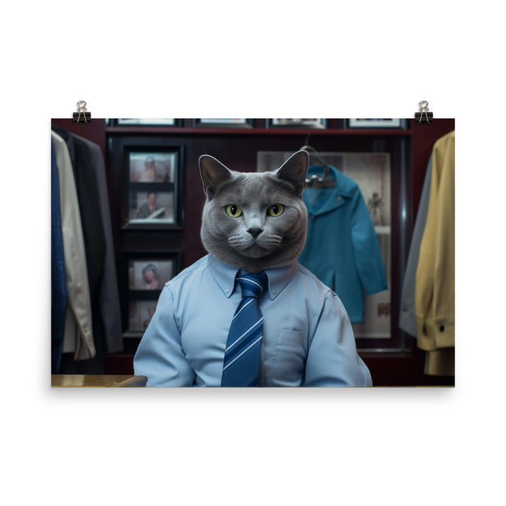 Russian Blue Sales Consultant Photo paper poster - PosterfyAI.com