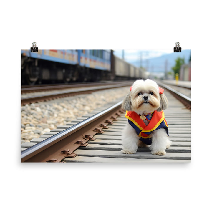 Lhasa Apso Transit Operator Photo paper poster - PosterfyAI.com
