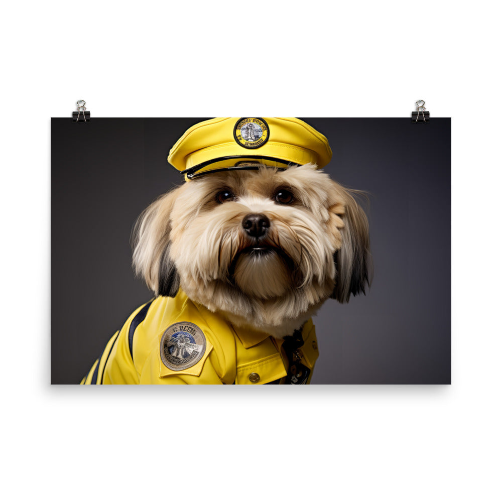 Lhasa Apso Security Officer Photo paper poster - PosterfyAI.com