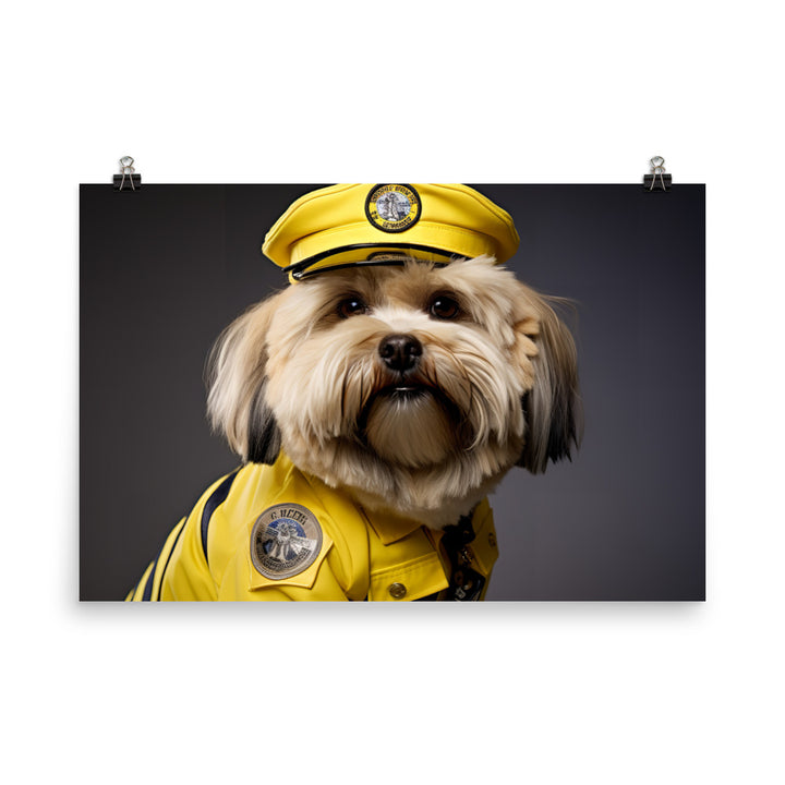 Lhasa Apso Security Officer Photo paper poster - PosterfyAI.com
