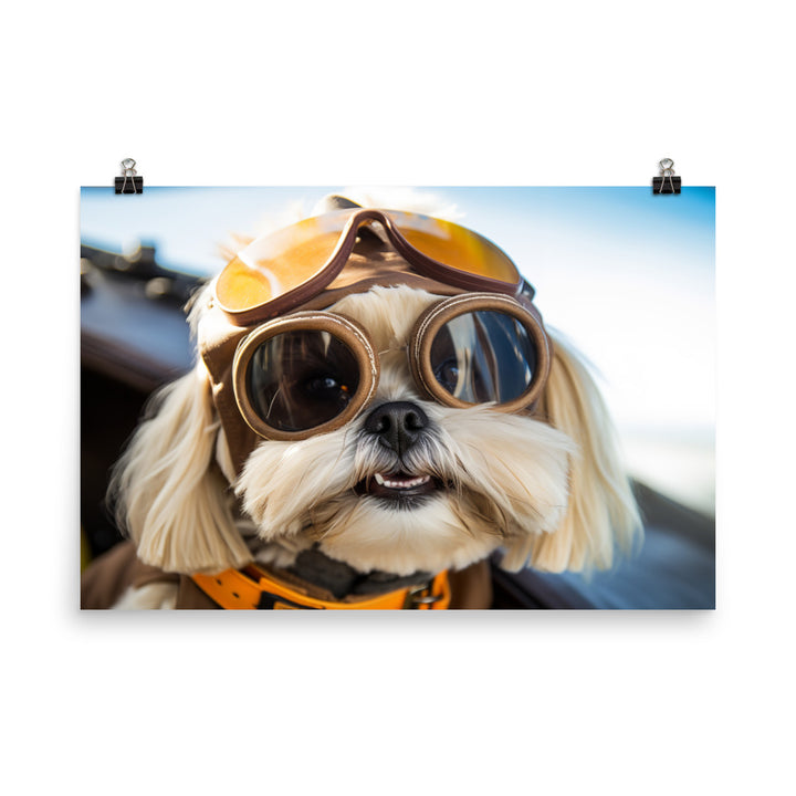 Lhasa Apso Pilot Photo paper poster - PosterfyAI.com
