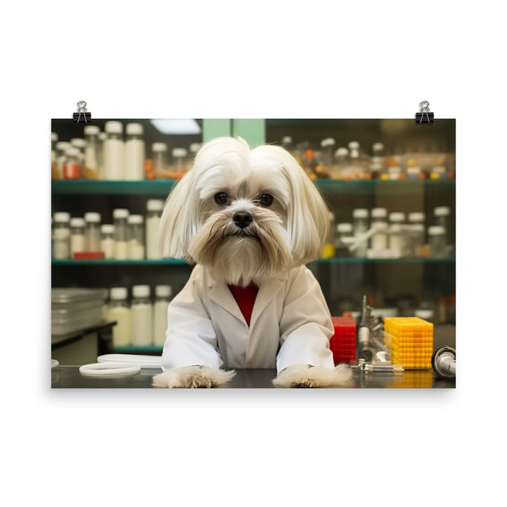 Lhasa Apso Pharmacist Photo paper poster - PosterfyAI.com