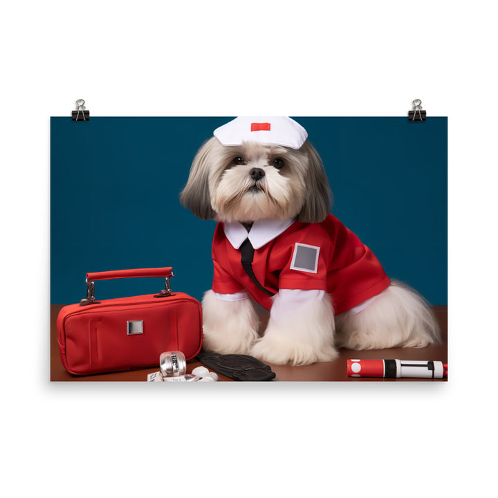 Lhasa Apso Paramedic Photo paper poster - PosterfyAI.com