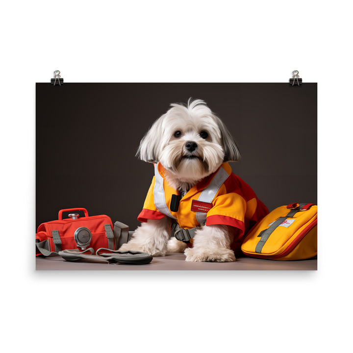 Lhasa Apso Paramedic Photo paper poster - PosterfyAI.com