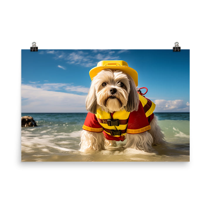 Lhasa Apso Lifeguard Photo paper poster - PosterfyAI.com