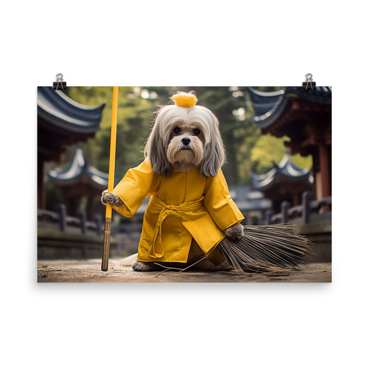 Lhasa Apso Janitor Photo paper poster - PosterfyAI.com