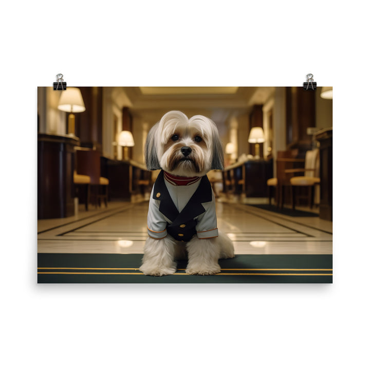 Lhasa Apso Hotel Staff Photo paper poster - PosterfyAI.com