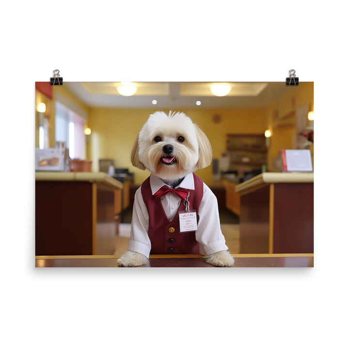 Lhasa Apso Hotel Staff Photo paper poster - PosterfyAI.com