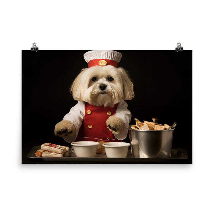 Lhasa Apso Fast Food Crew Photo paper poster - PosterfyAI.com
