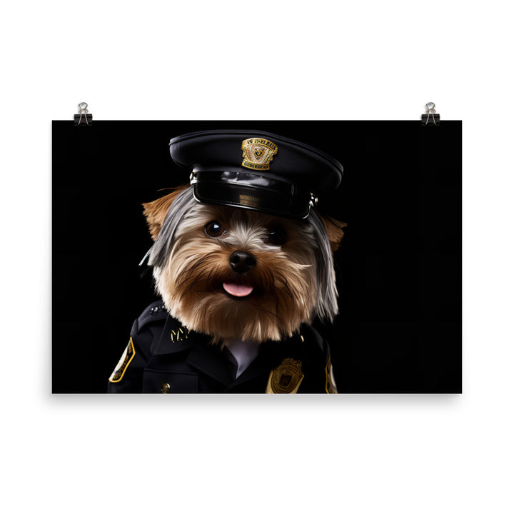 Yorkshire Terrier Security Officer Photo paper poster - PosterfyAI.com